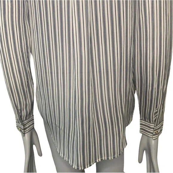 JUICY COUTURE 100% Silk “Mediterranean” Striped Blouse Size XS - Picture 13 of 16